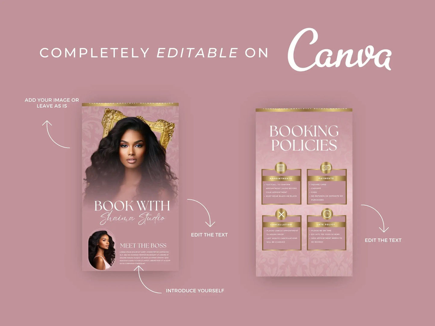 Rose Gold Acuity Scheduling Site - Shaima Studio