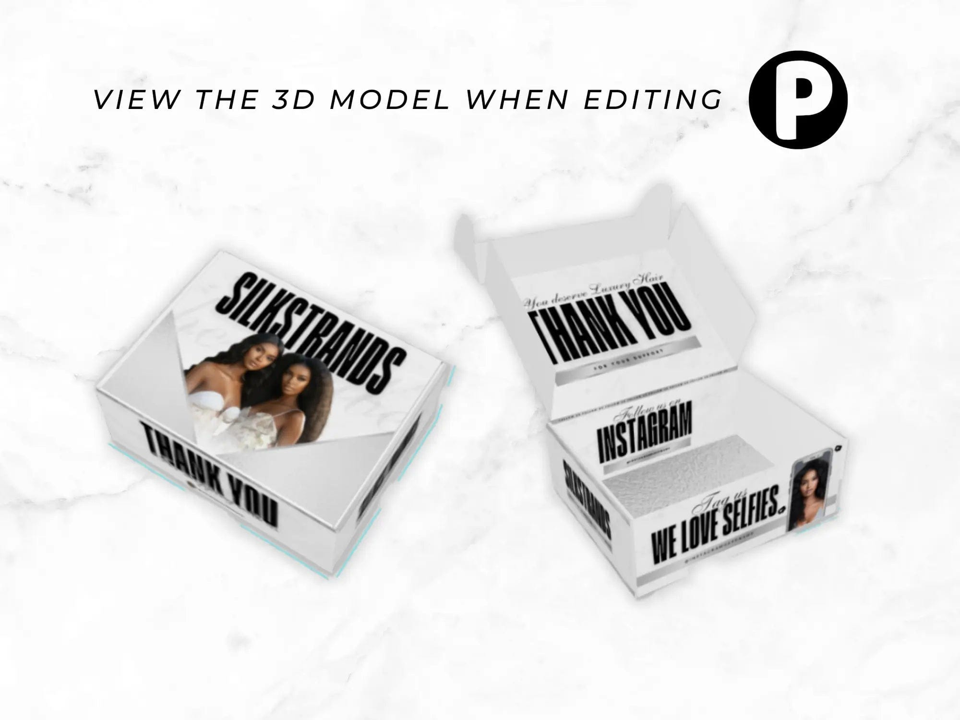 Silver Wig Mailer Box - Shaima Studio