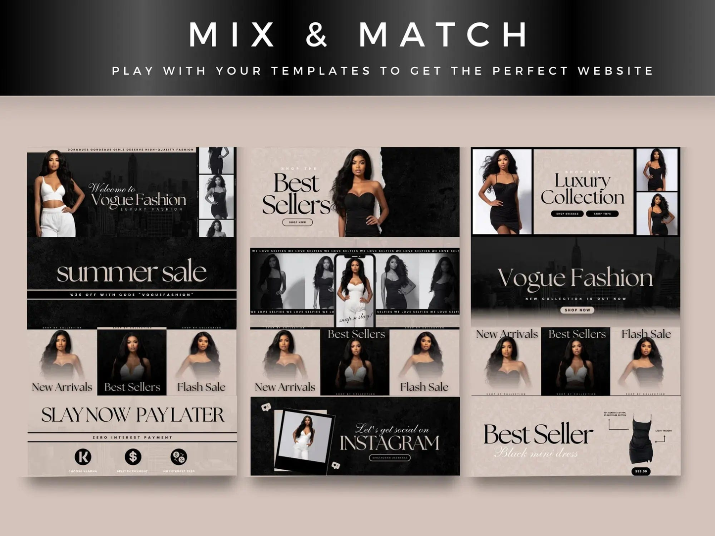 Beige Fashion Website Banners Design