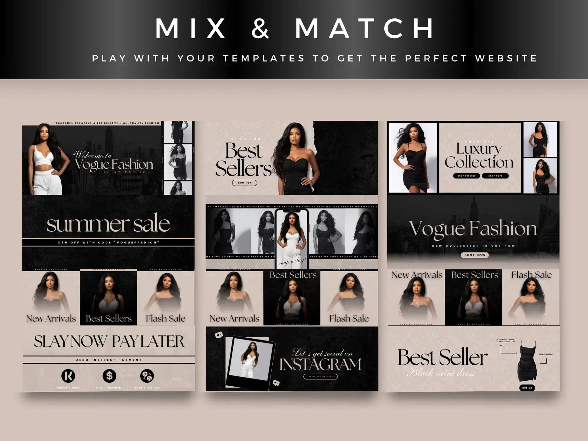 Beige Fashion Website Banners Design