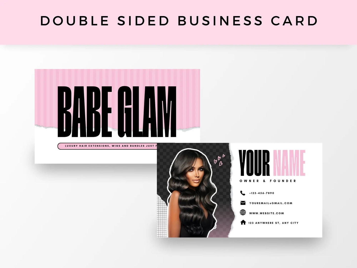 Pink Luxury Hair Branding Kit - Shaima Studio