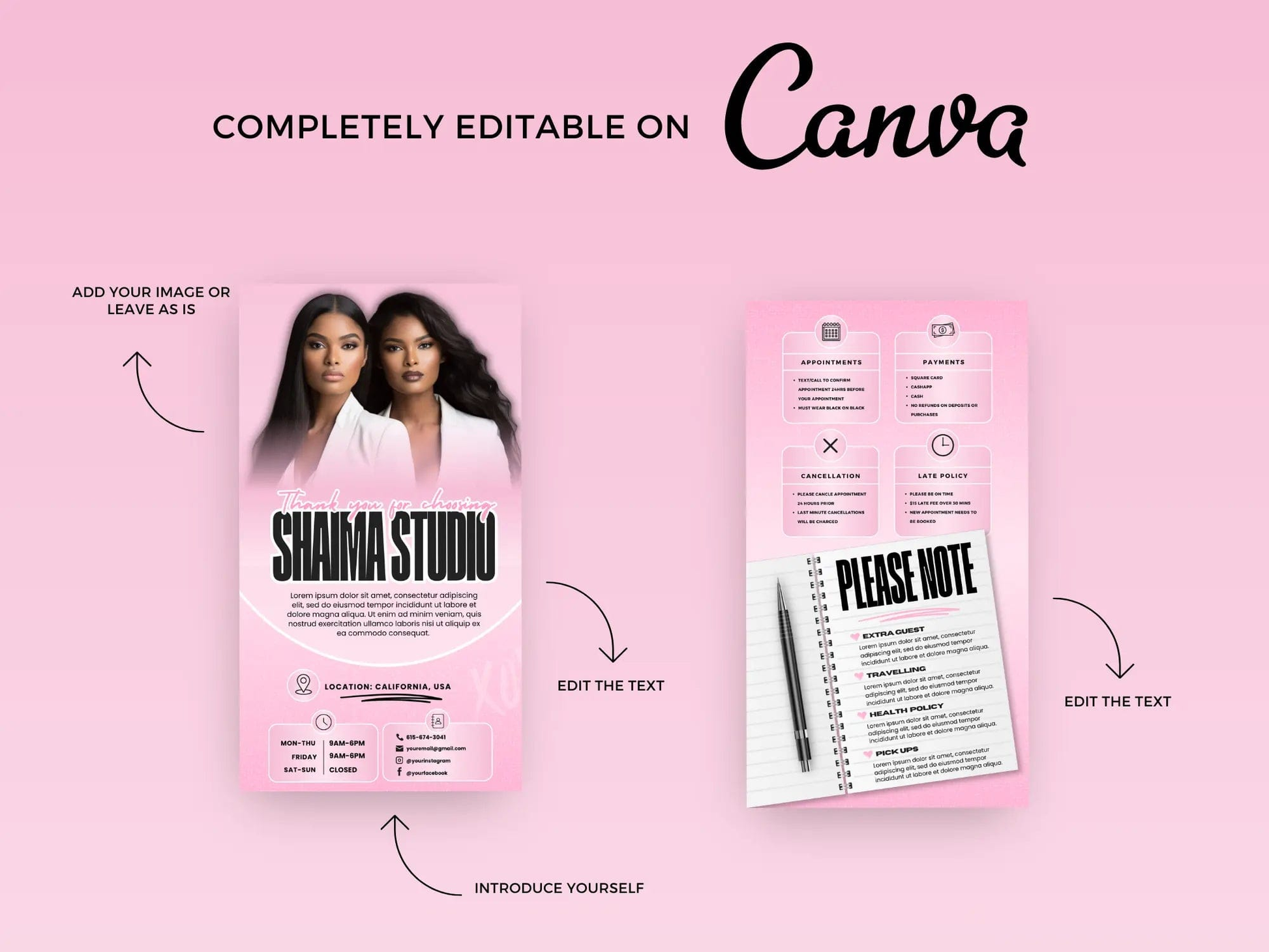 Pastel Pink Acuity Scheduling Site - Shaima Studio