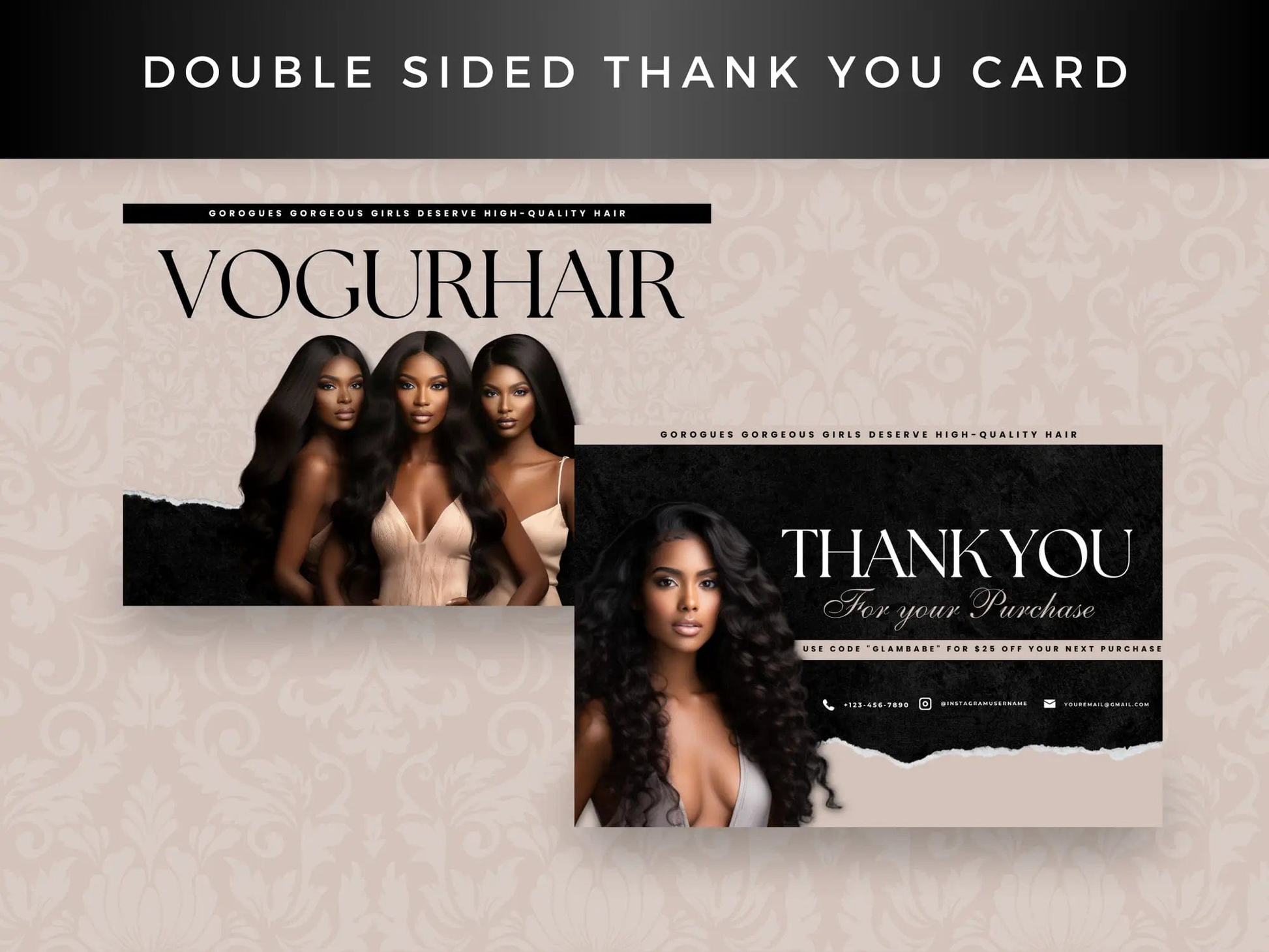 Beige Luxury Hair Branding Kit - Shaima Studio