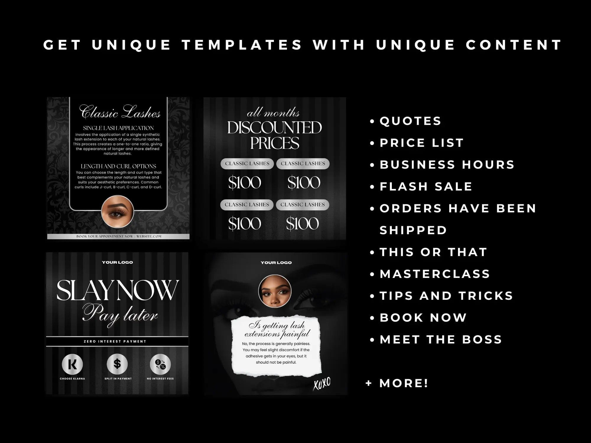 Black & Silver Lash Tech Instagram Kit - Shaima Studio