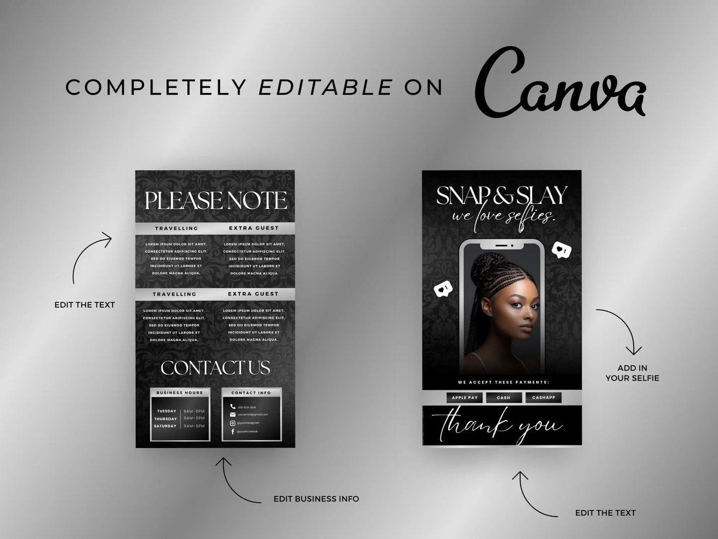 Silver & Black Acuity Scheduling Site - Shaima Studio