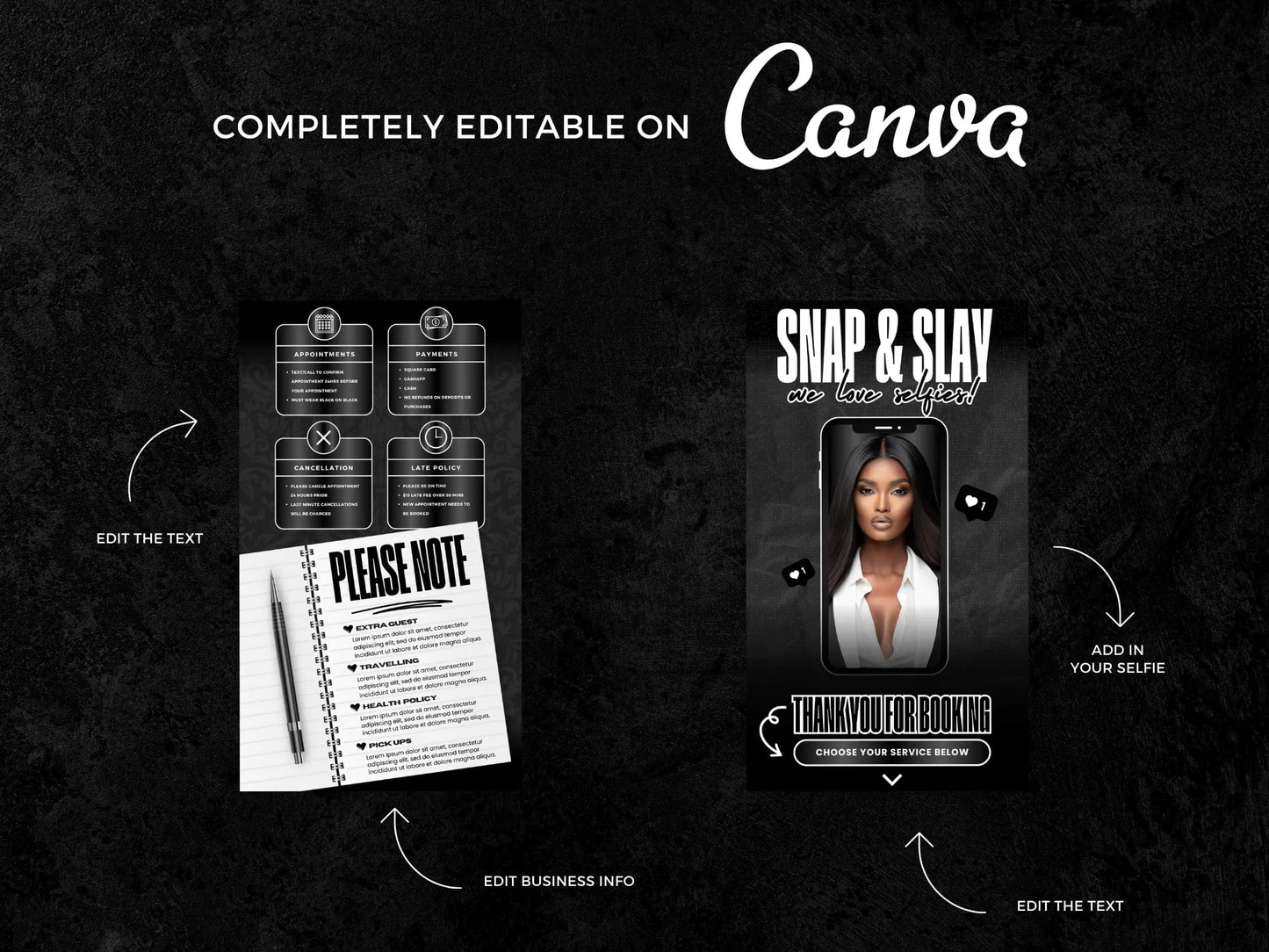 Black & White Acuity Scheduling Site - Shaima Studio