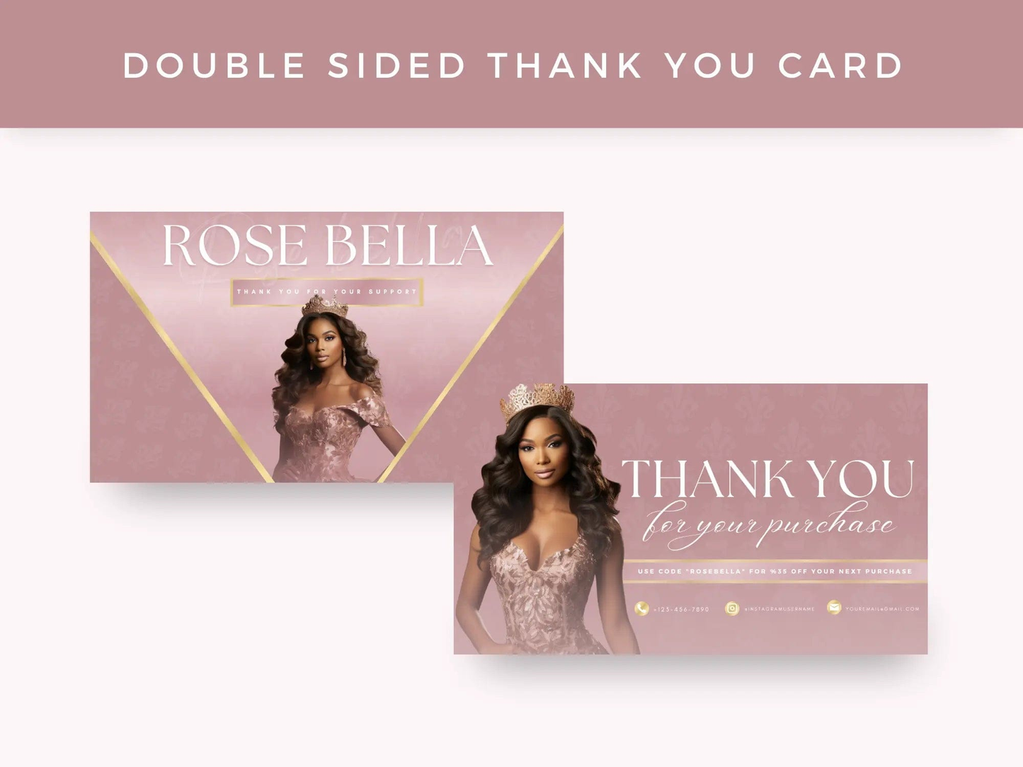 Rose Gold Luxury Hair Branding Kit - Shaima Studio