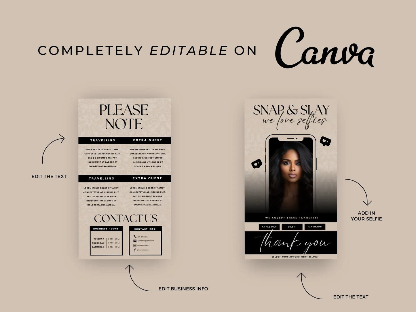 Beige & Black Acuity Scheduling Template - Shaima Studio