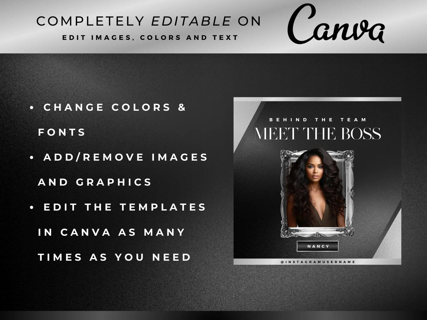 Silver & Black Hair Instagram Kit - Shaima Studio