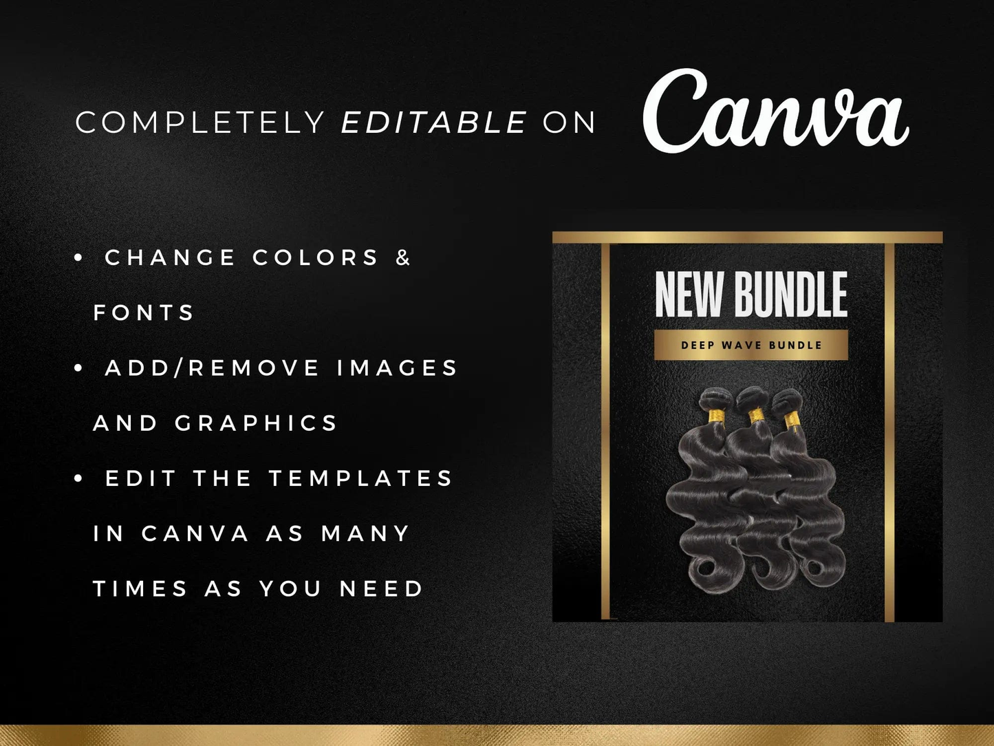 Gold & Black Hair Instagram Kit - Shaima Studio