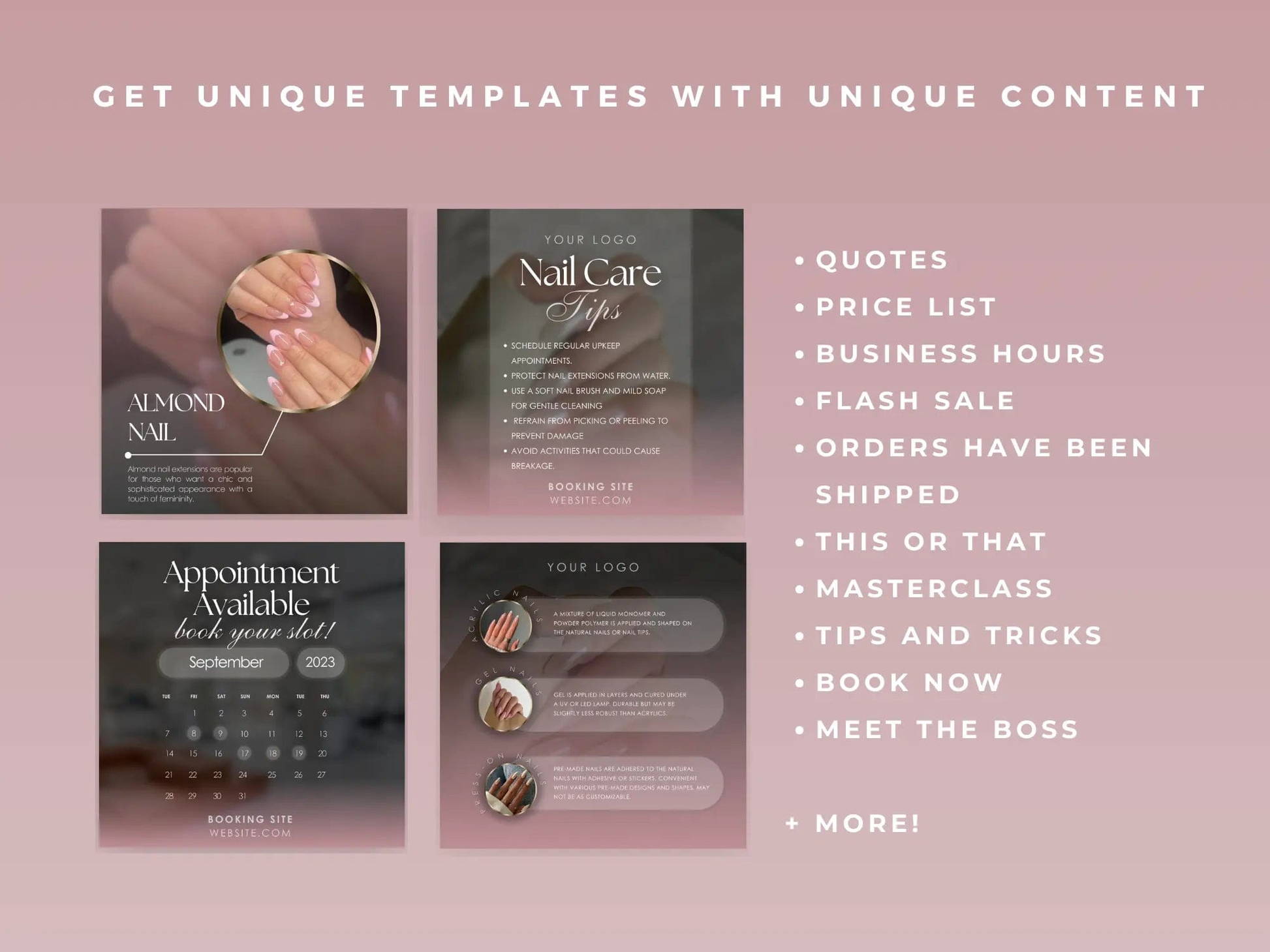 Pink Nail Tech Instagram Kit - Shaima Studio