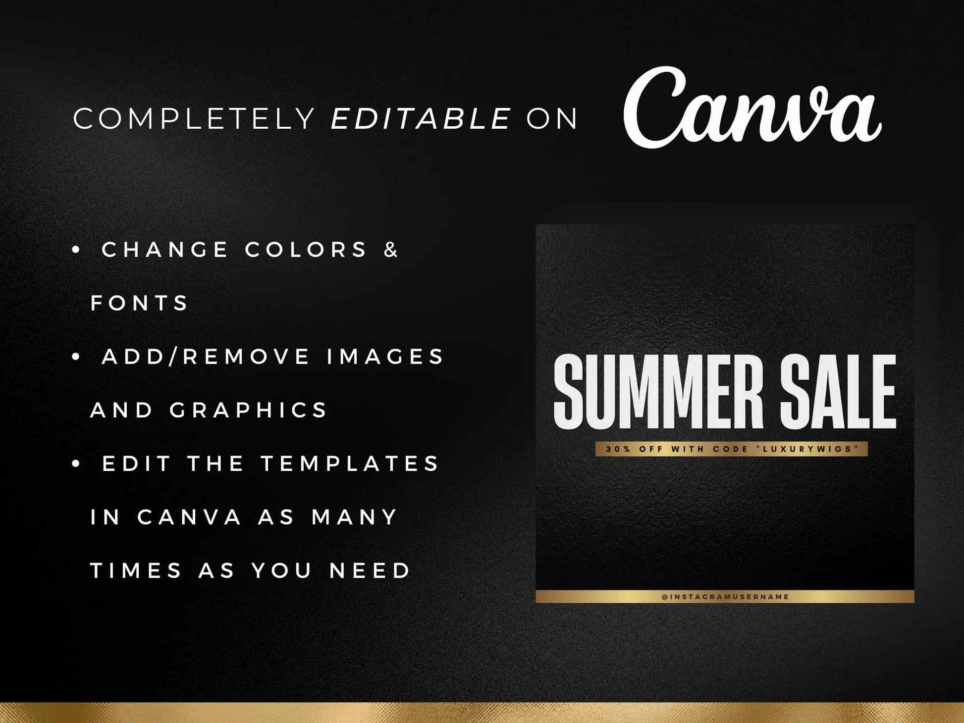 30 Gold & Black Fashion Instagram Kit - Shaima Studio