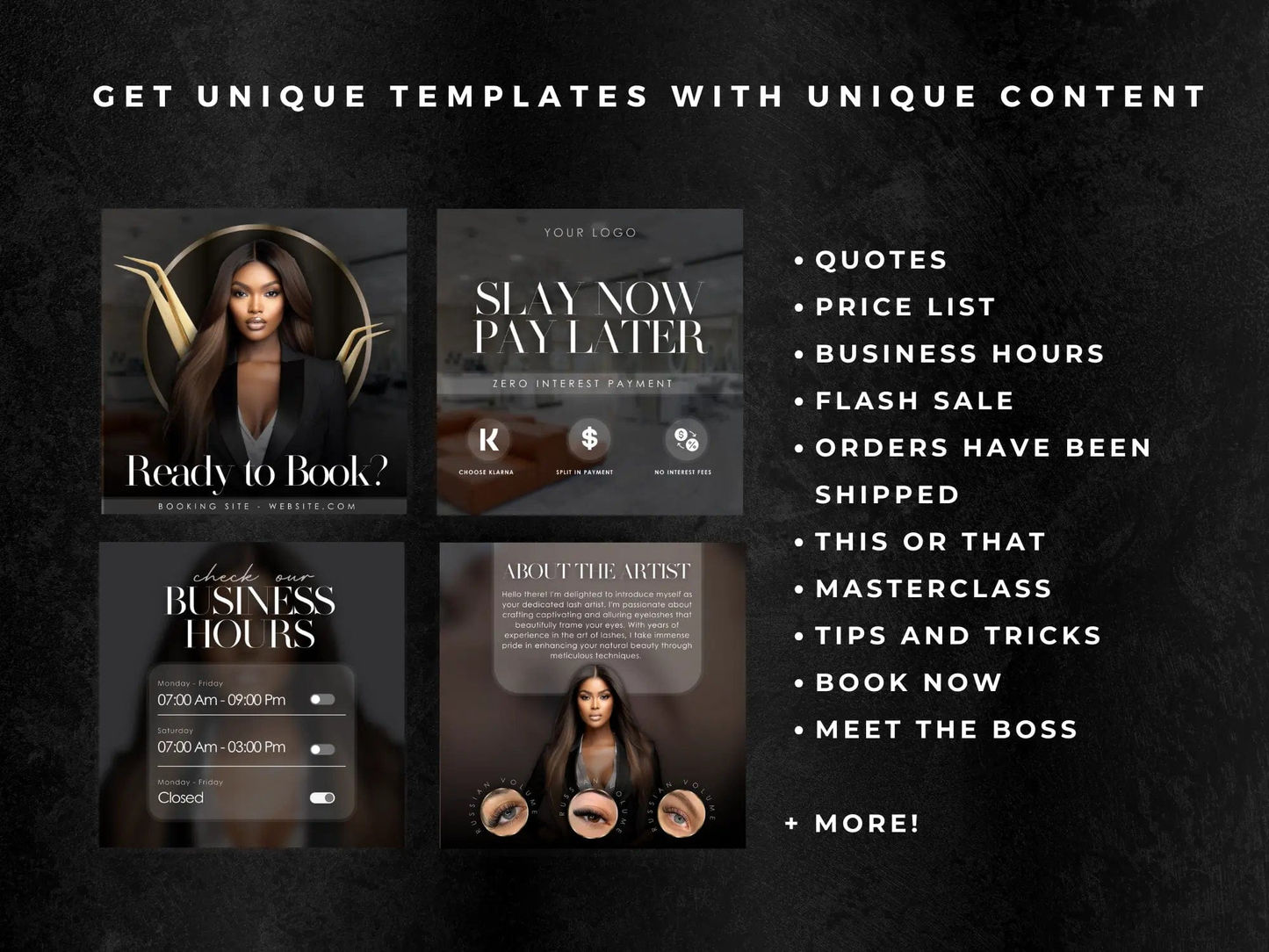 Minimal Black Lash Tech Instagram Kit - Shaima Studio