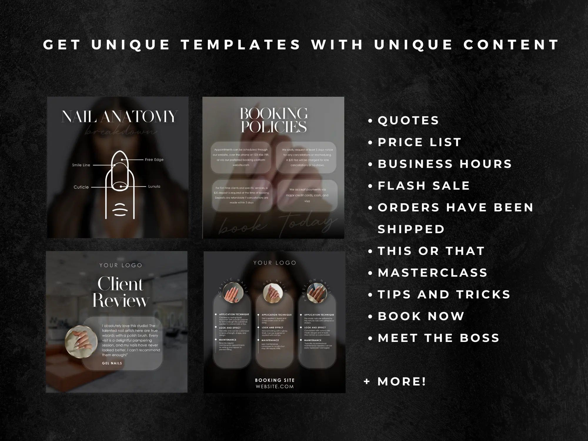 Black Nail Tech Instagram Kit - Shaima Studio