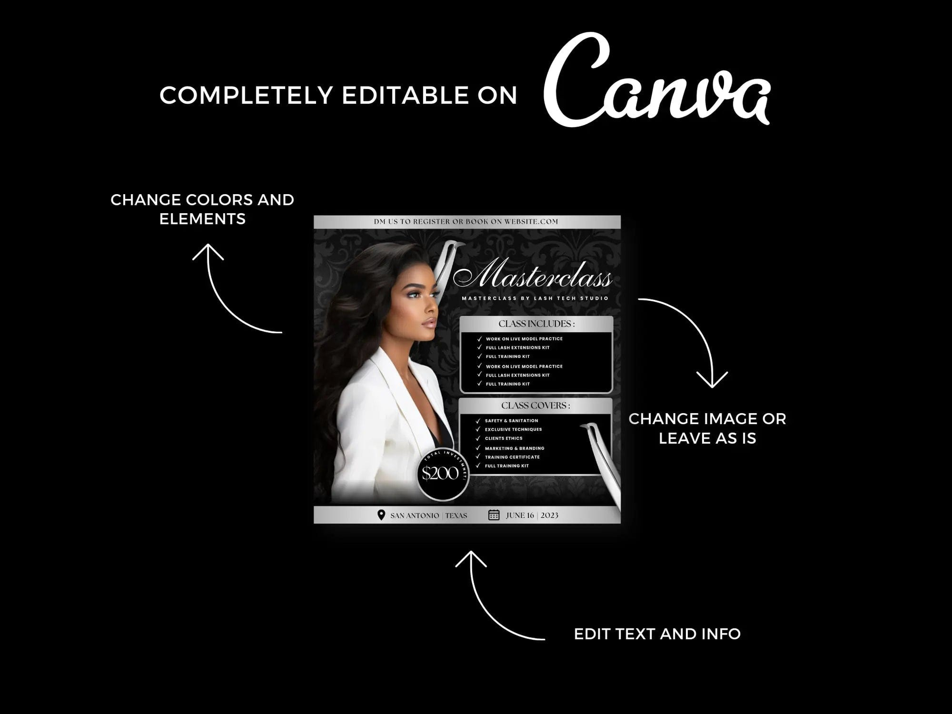 Black & Silver Lash Tech Instagram Kit - Shaima Studio