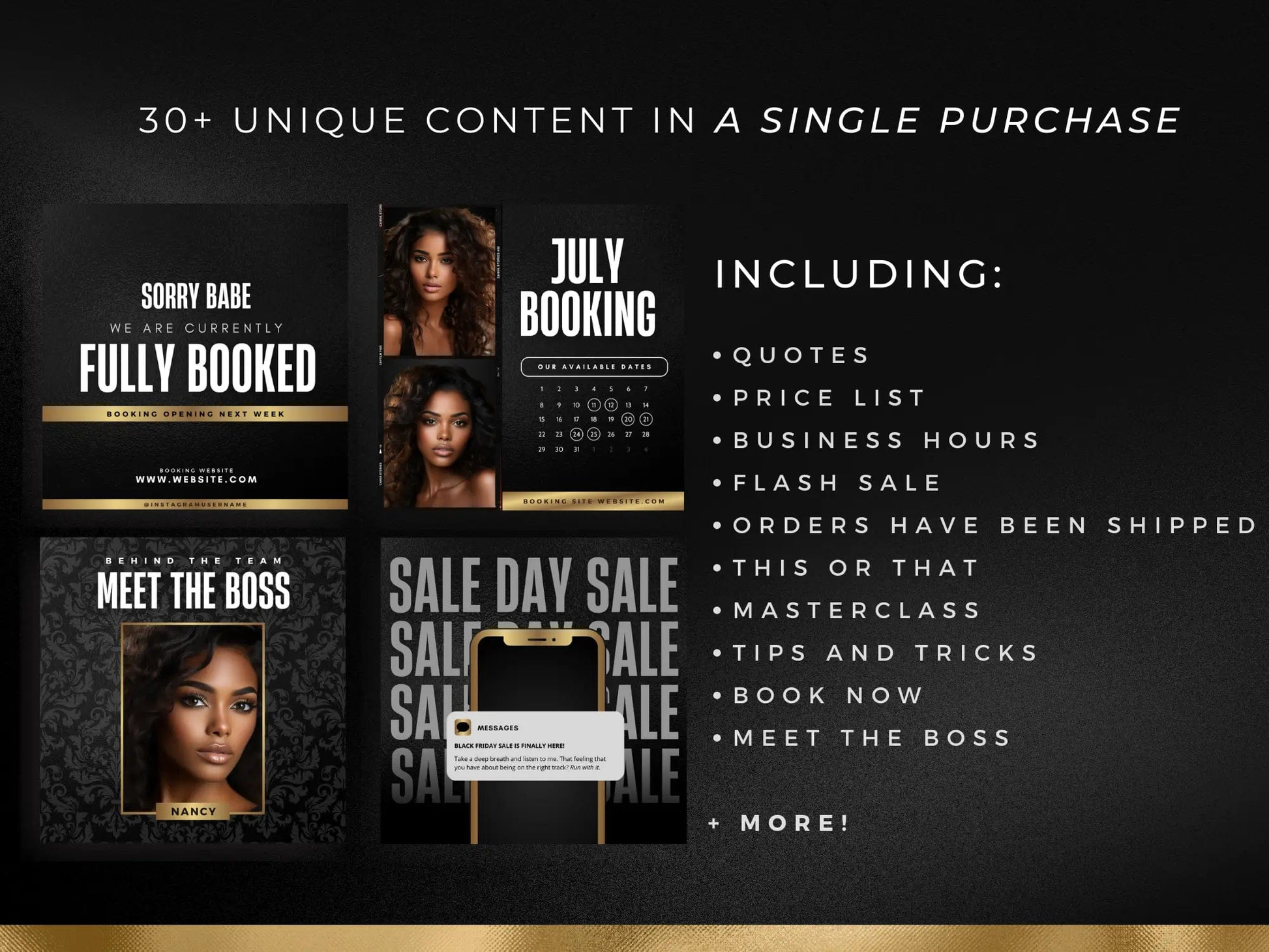 Gold Lash Tech Instagram Kit - Shaima Studio