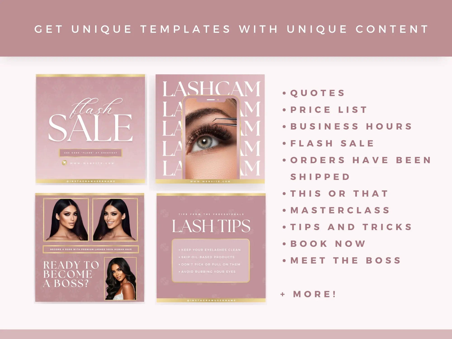 Rose Lash Tech Instagram Kit - Shaima Studio