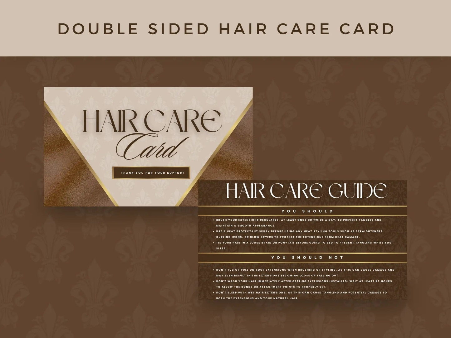 Brown & Gold Luxury Hair Branding Kit - Shaima Studio