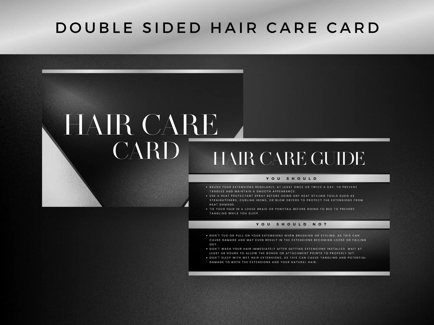 Black & Silver Luxury Hair Branding Kit - Shaima Studio