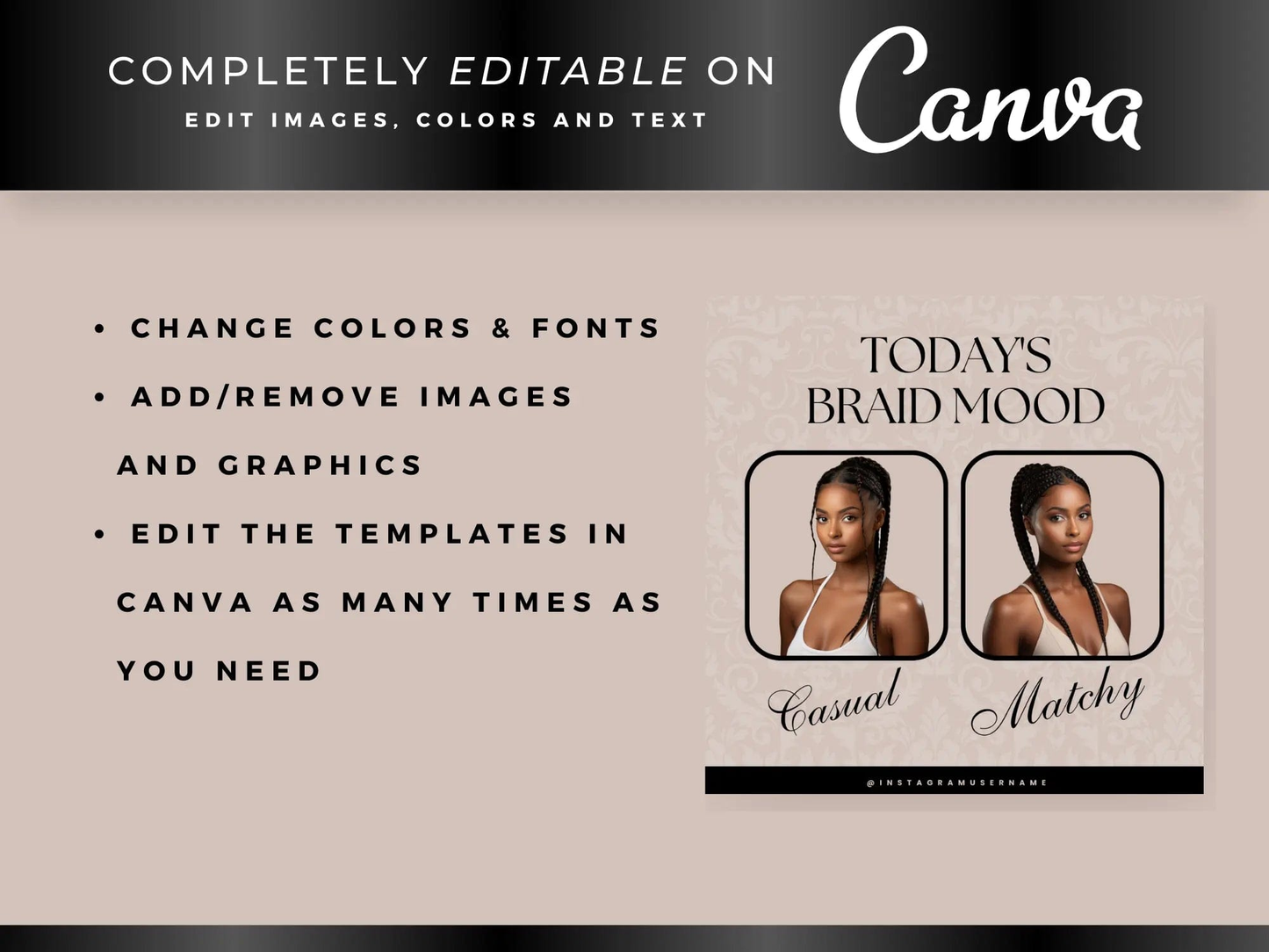 Beige Braiding Instagram Kit - Shaima Studio