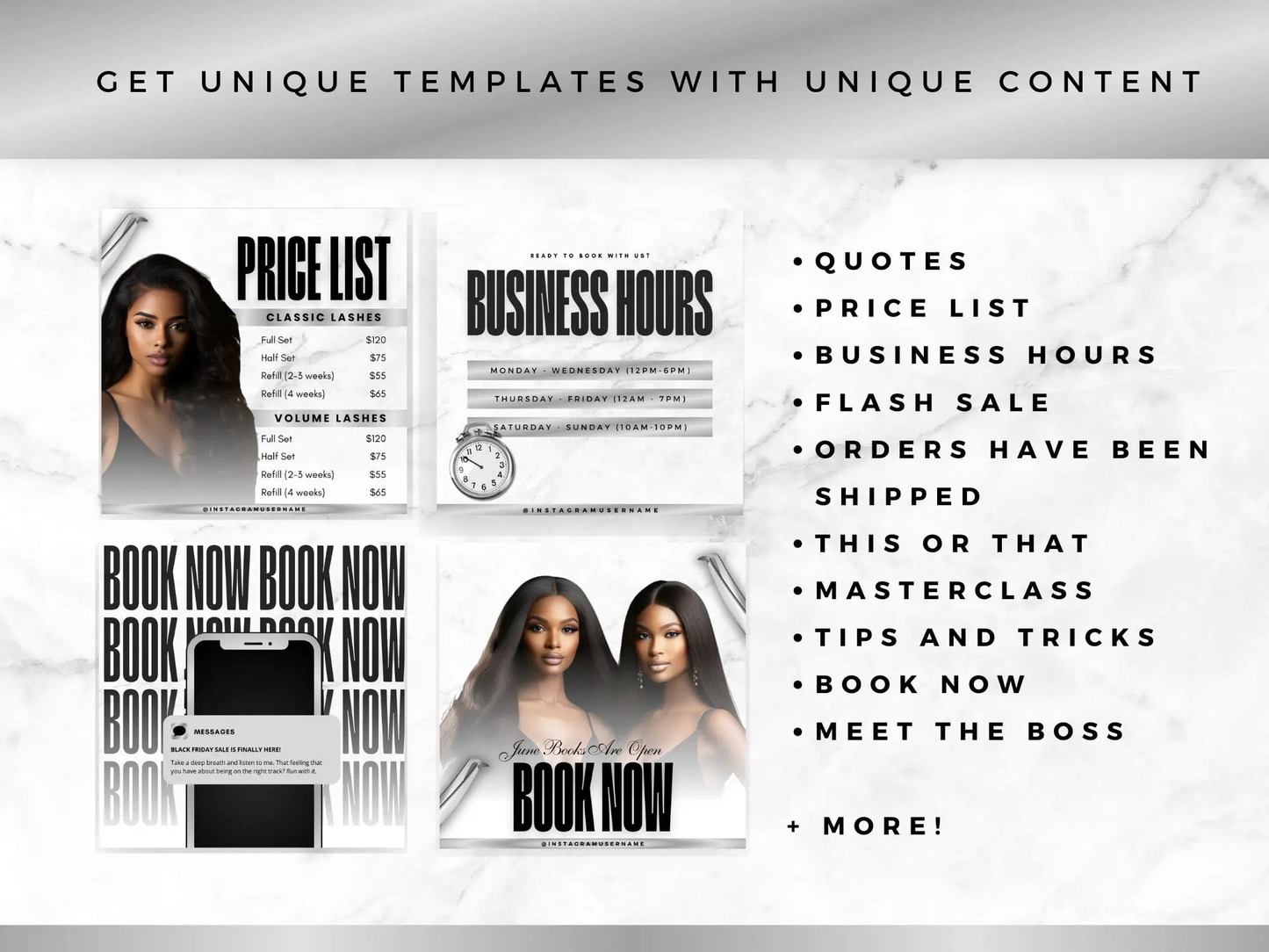 Silver & White Lash Tech Instagram Kit - Shaima Studio