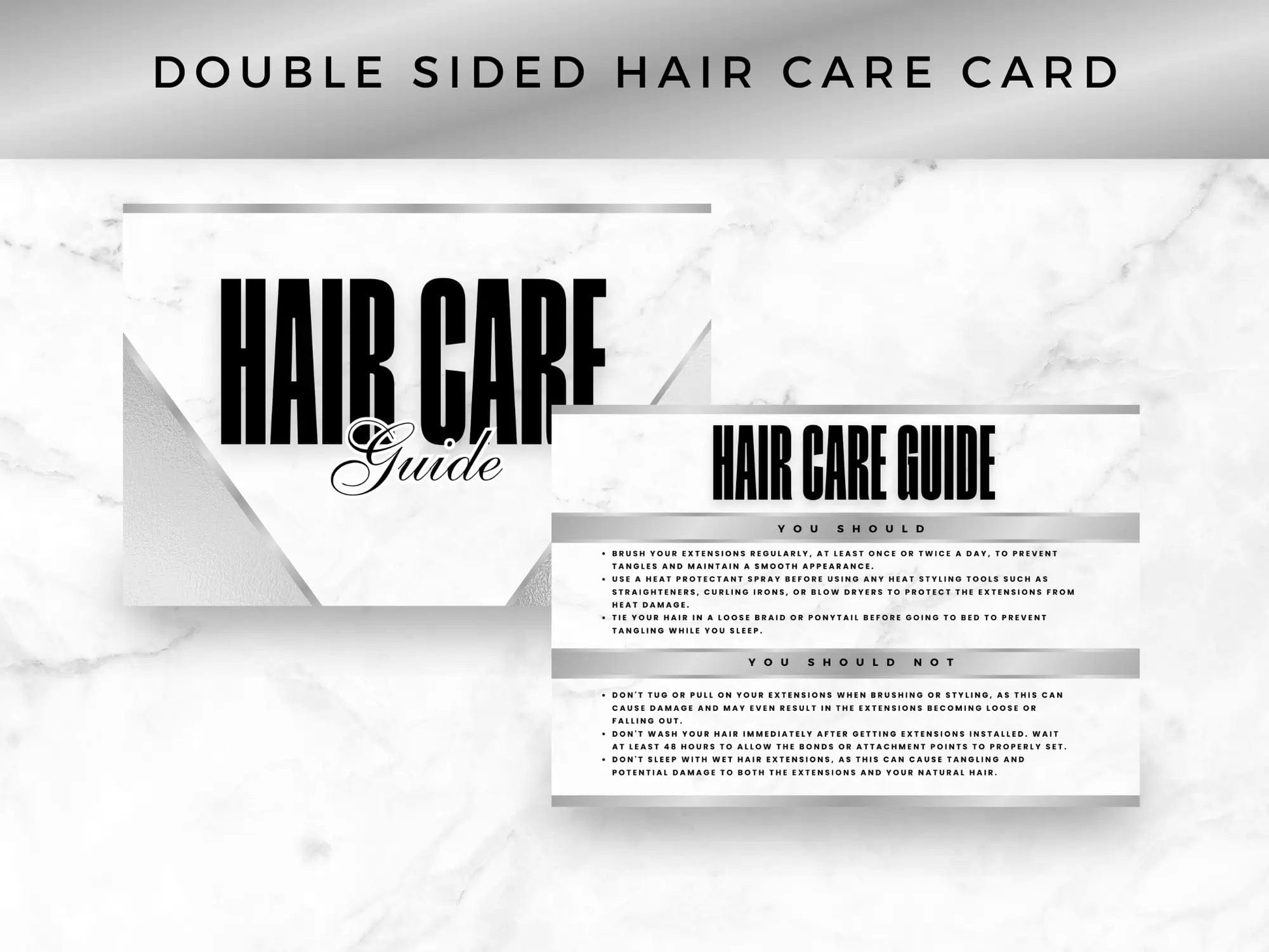 Silver & White Luxury Hair Branding Kit - Shaima Studio