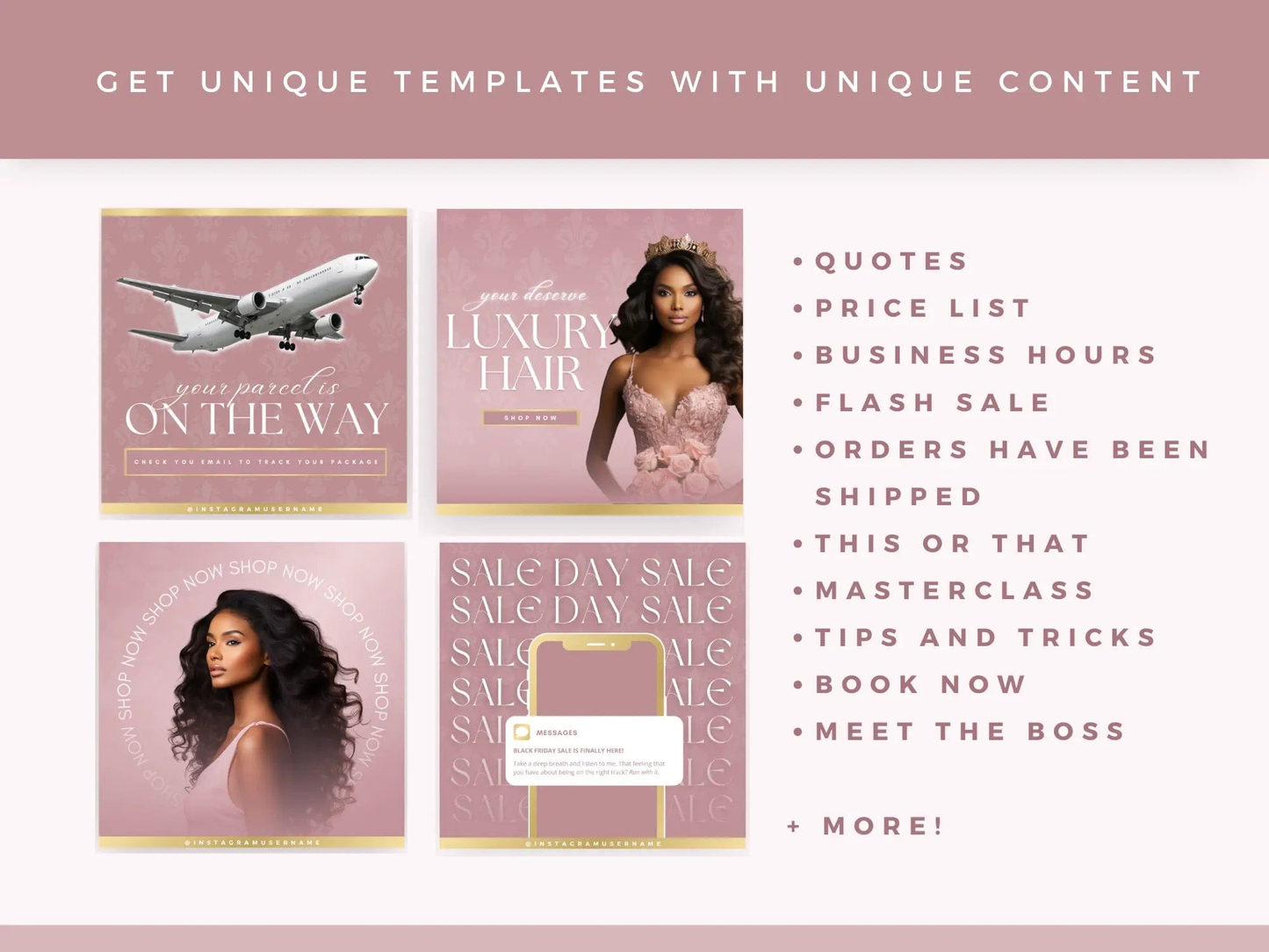 Rose Gold Hair Instagram Kit - Shaima Studio