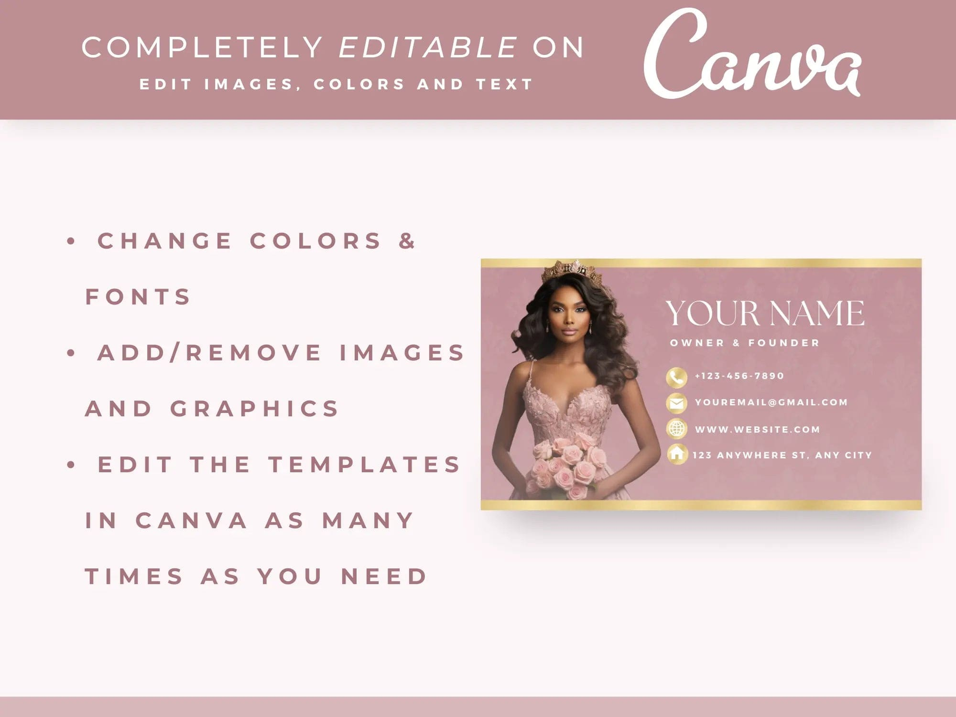 Rose Gold Luxury Hair Branding Kit - Shaima Studio