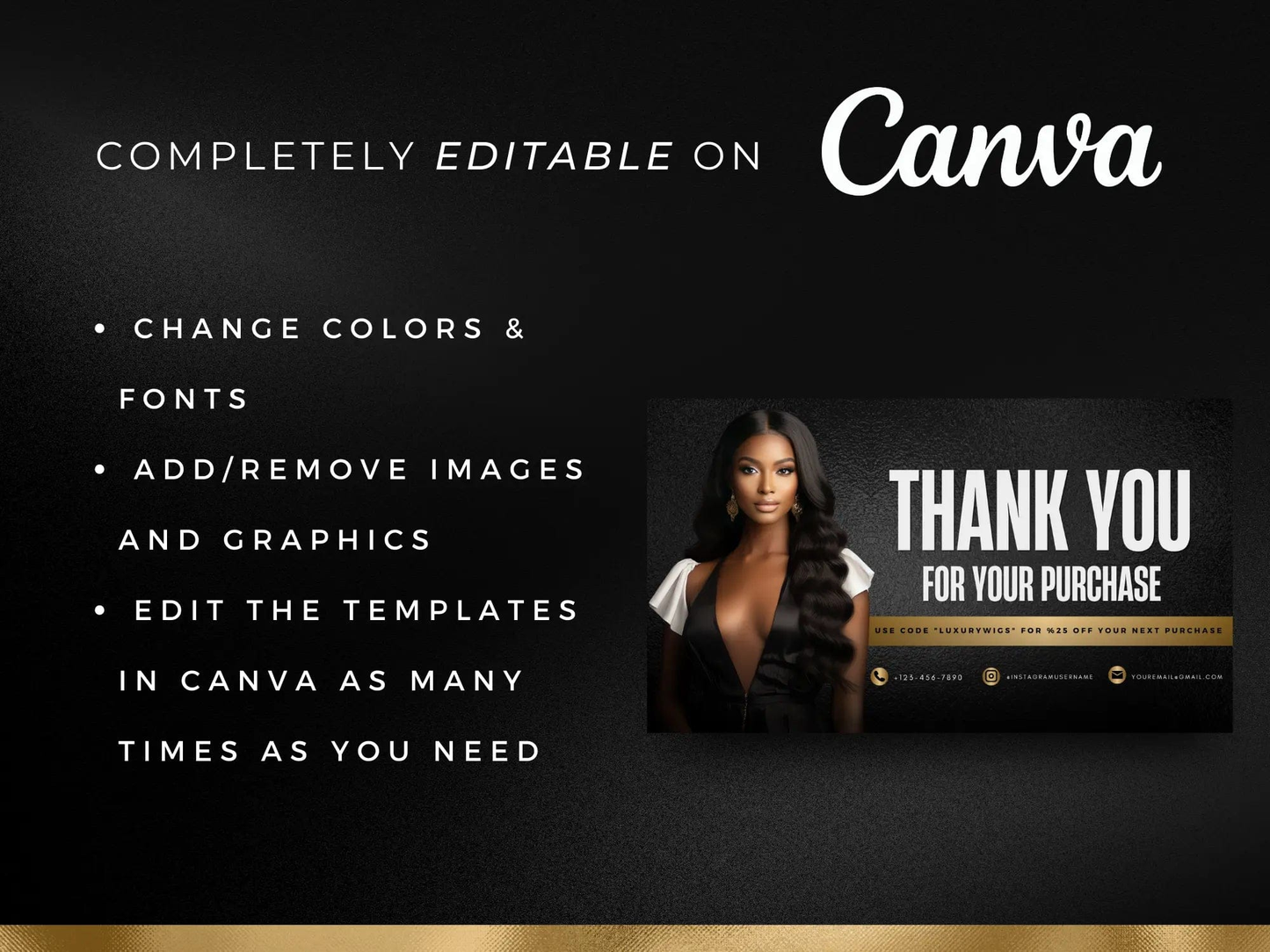 Gold Luxury Hair Branding Kit - Shaima Studio