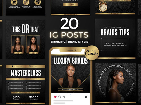 Black & Gold Braiding Instagram Kit 