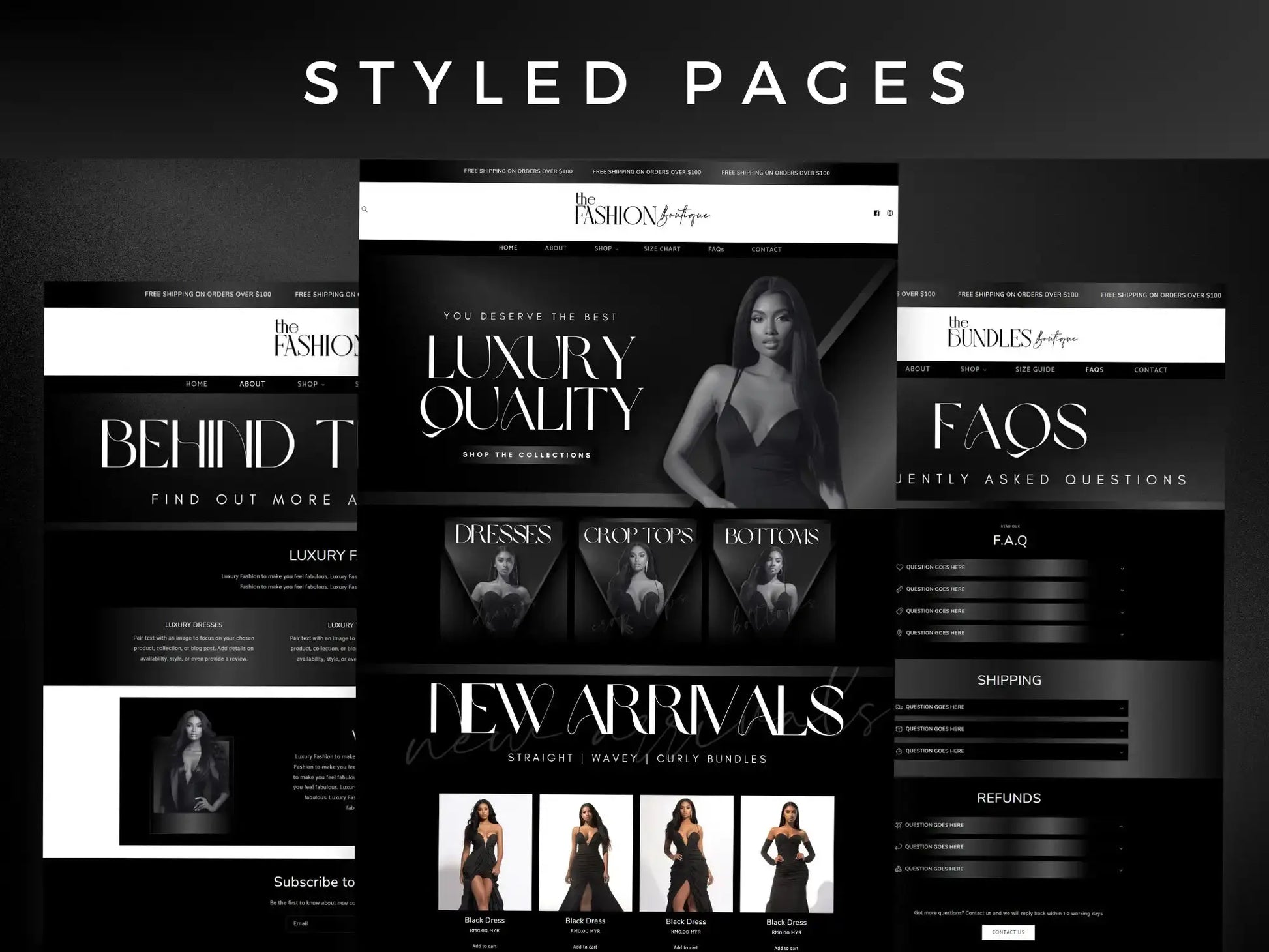 Black White styled pages