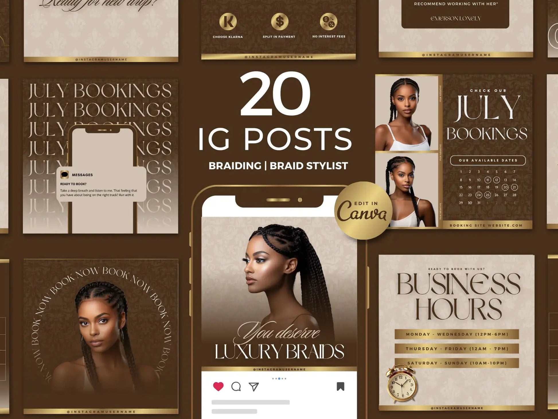 Brown Gold Braiding Instagram Kit 