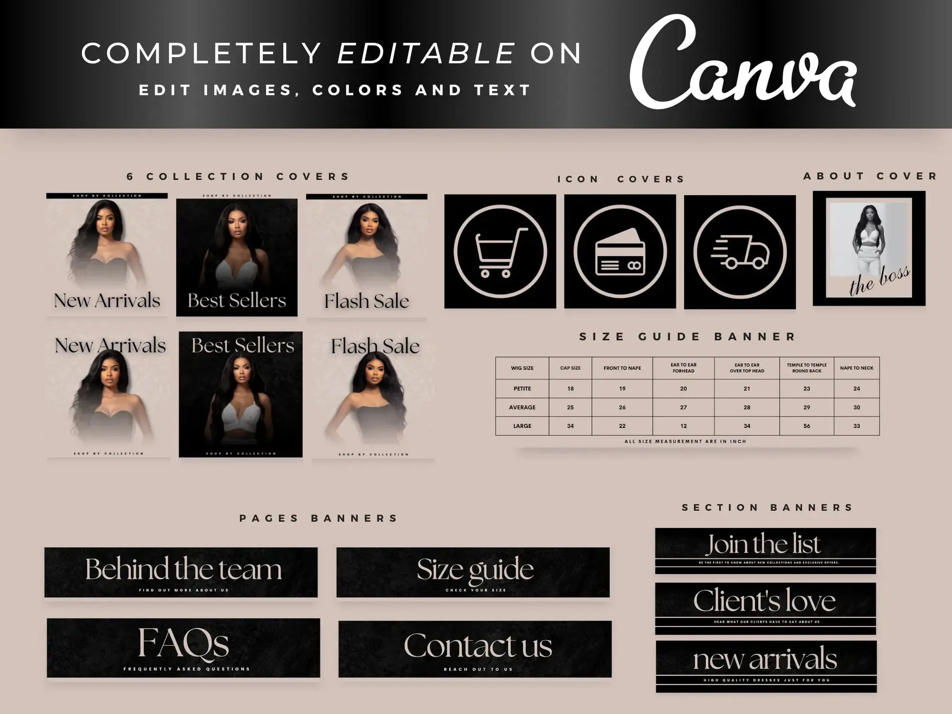 Luxury Beige Black editable on canva 2