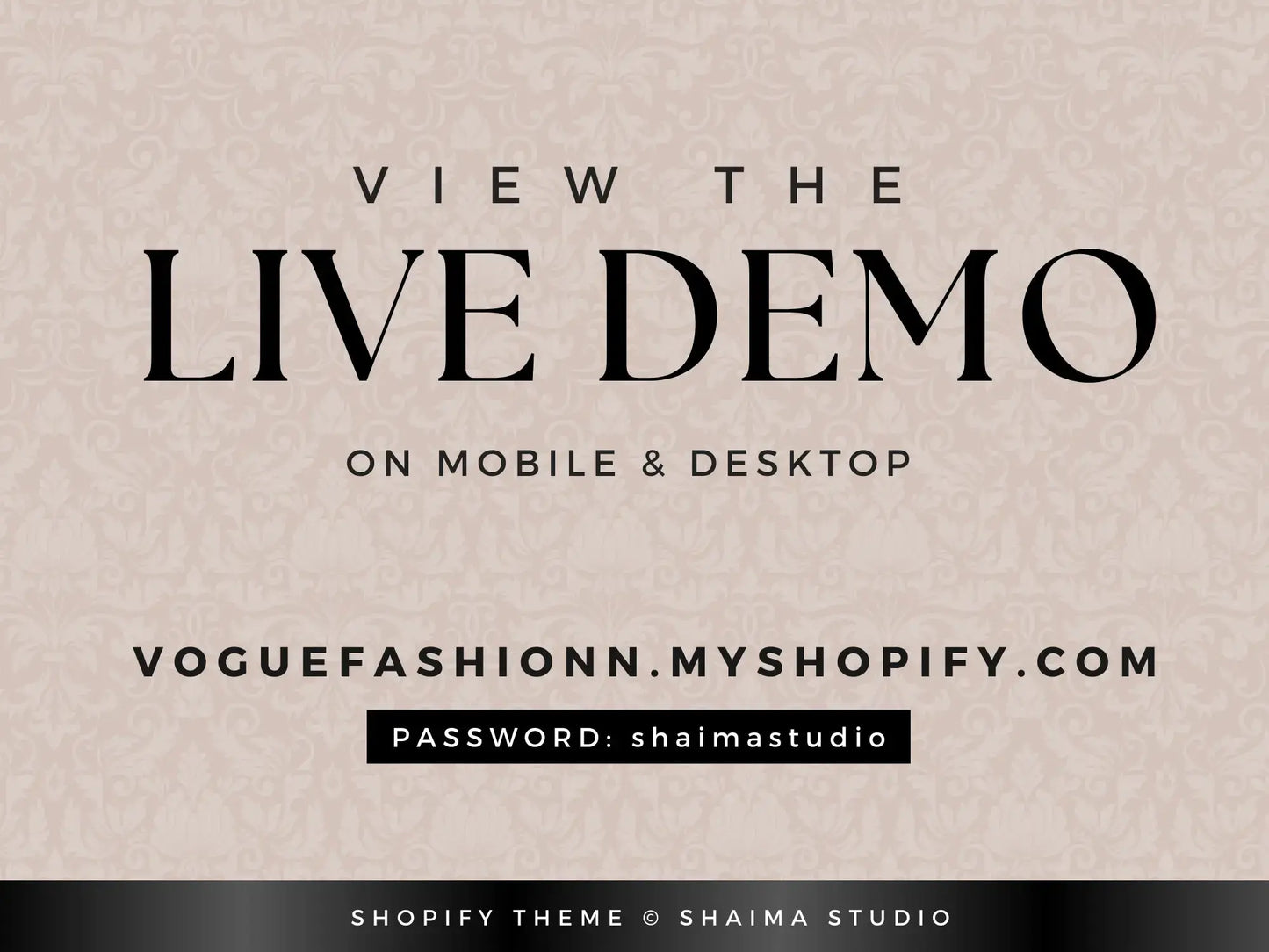 Luxury Beige Black view the live demo