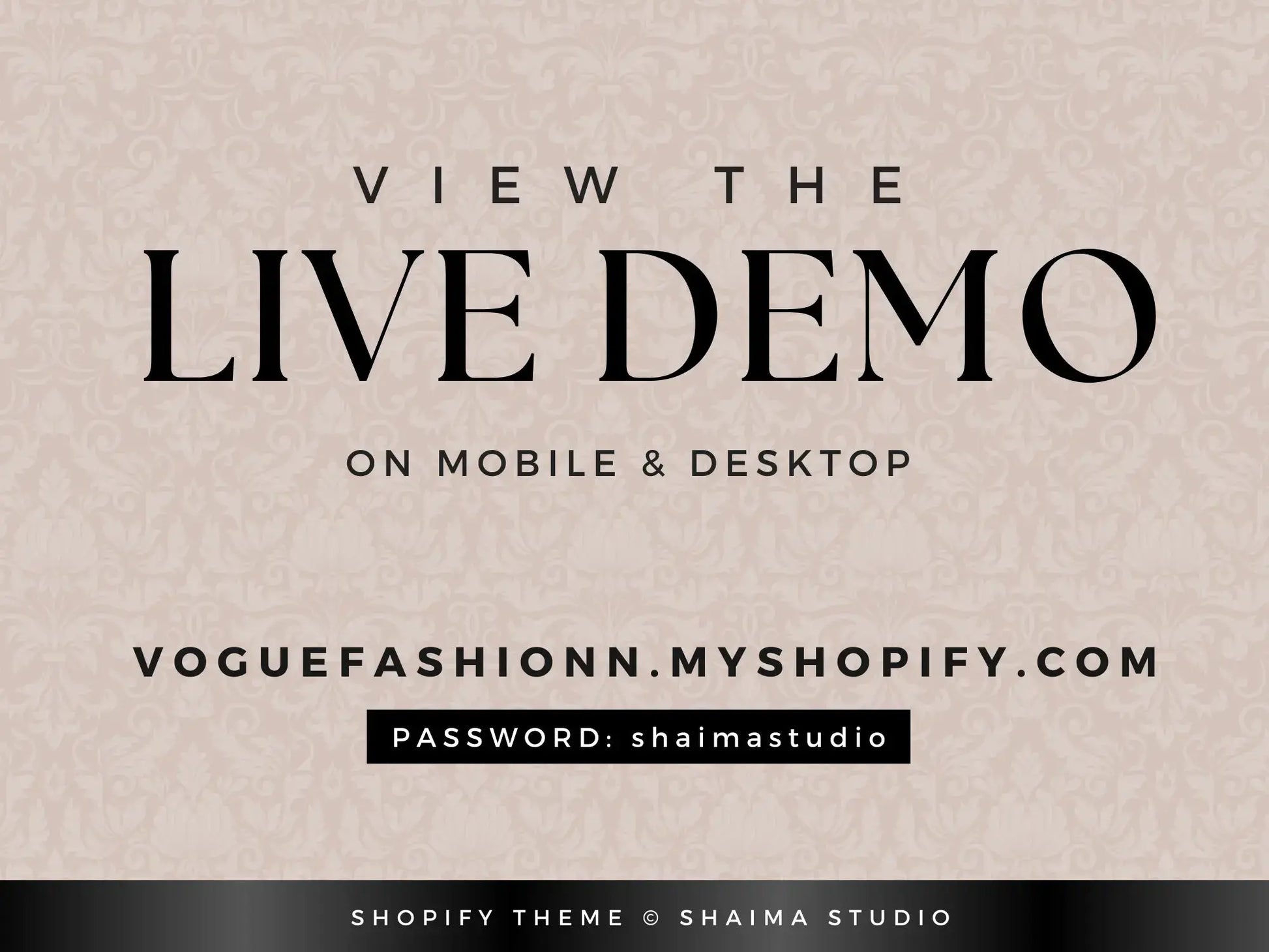 Luxury Beige Black view the live demo