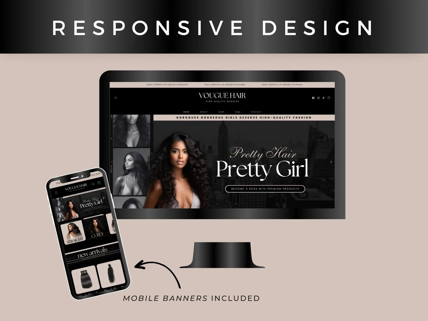 Luxury Beige Hair responsive design