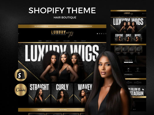 Luxury Gold Shopify Theme for Wig, Hair Extension & Salon Stores