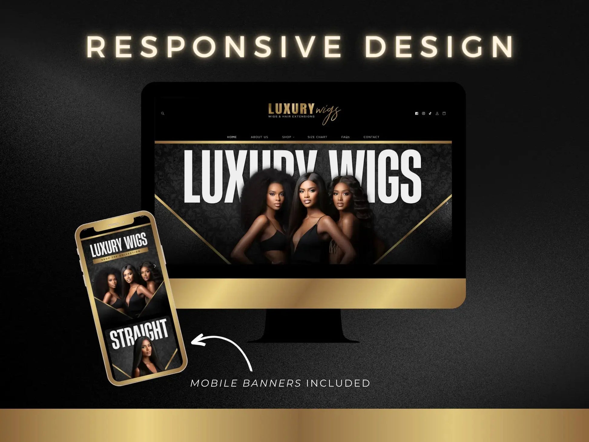 Luxury Gold Hair responsive design