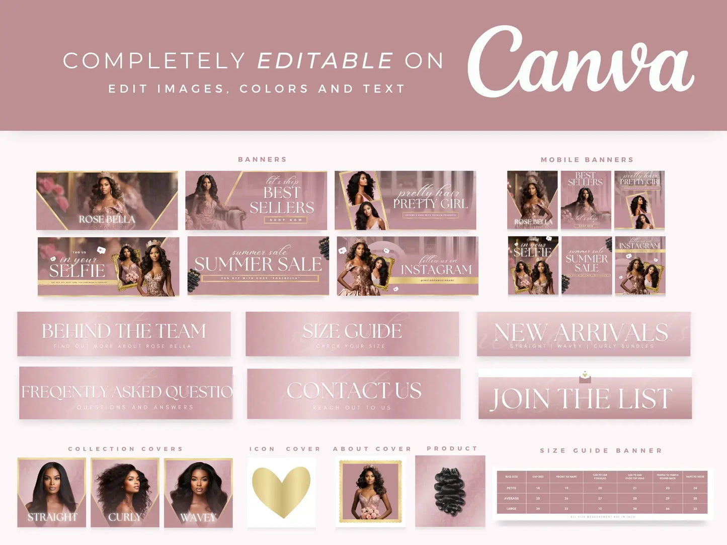 Luxury Rose Gold editable on canva