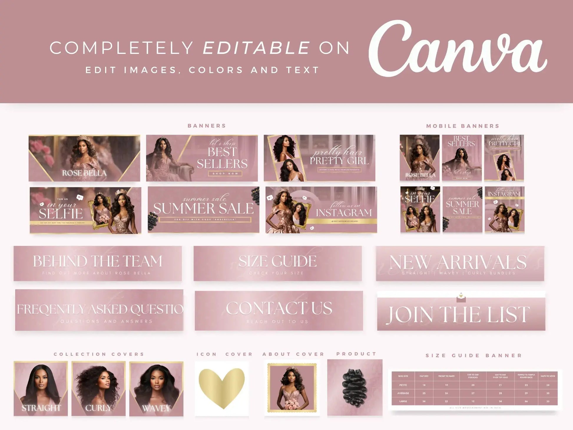 Luxury Rose Gold editable on canva