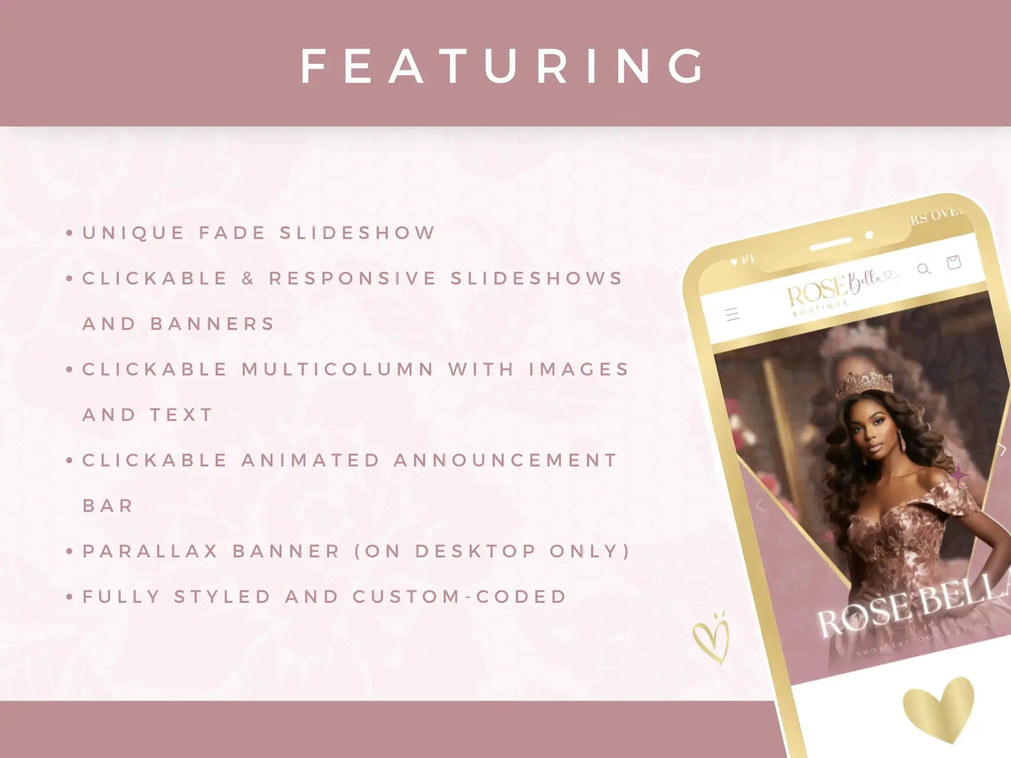 Luxury Rose Gold featuring