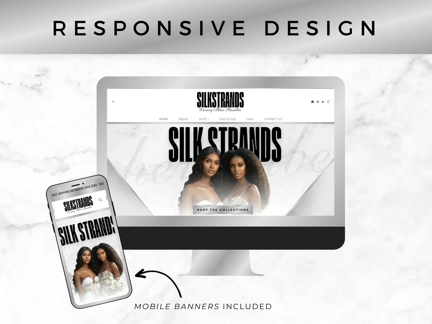 Luxury Silver White Hair responsive design