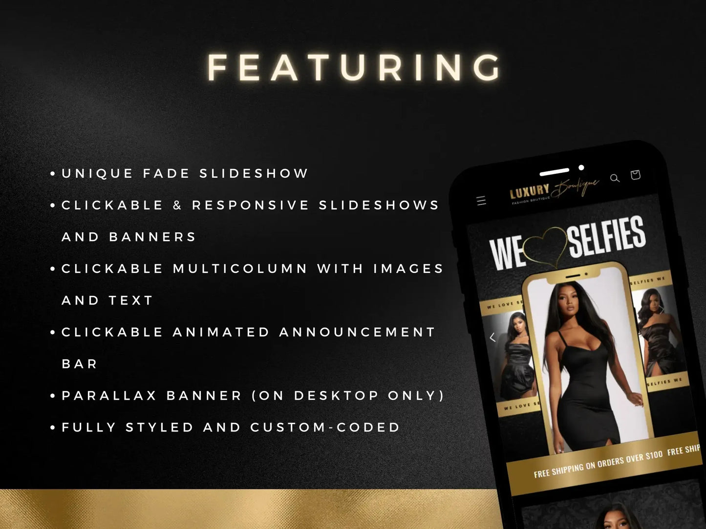 Luxury gold black featuring