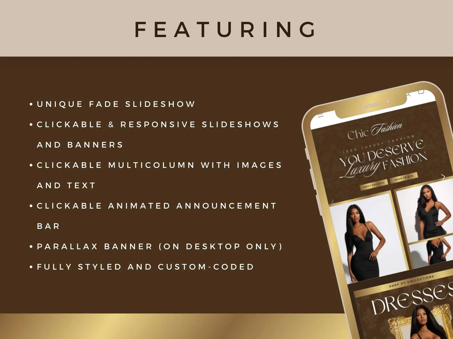 Luxury gold brown featuring