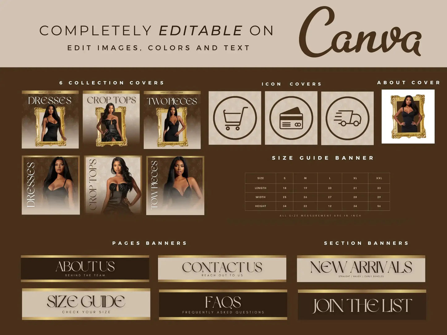 Luxury gold brown editable on canva 2