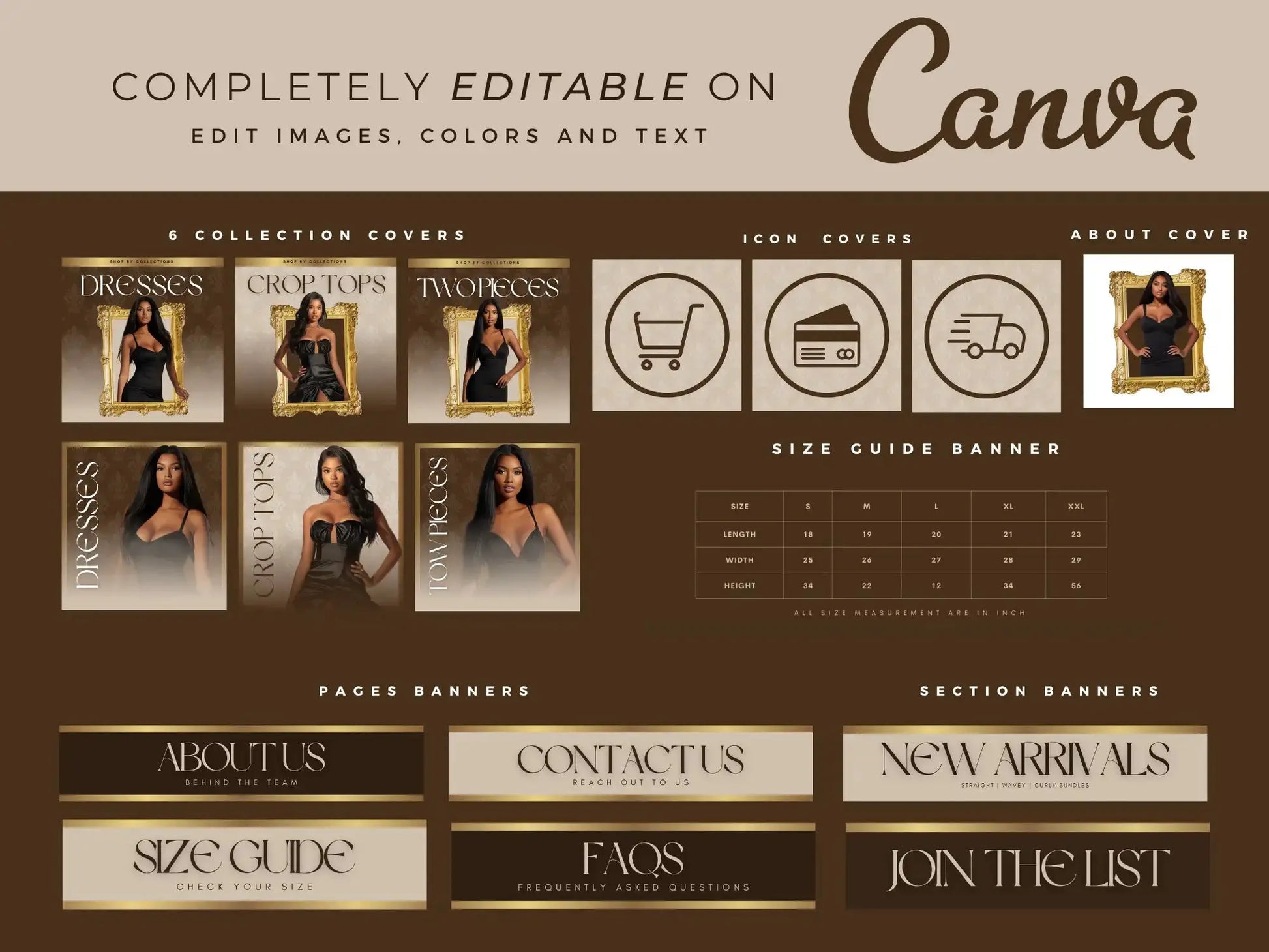 Luxury gold brown editable on canva 2