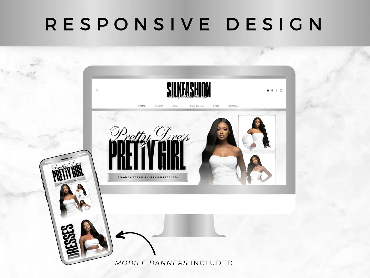 Luxury silver white responsive design