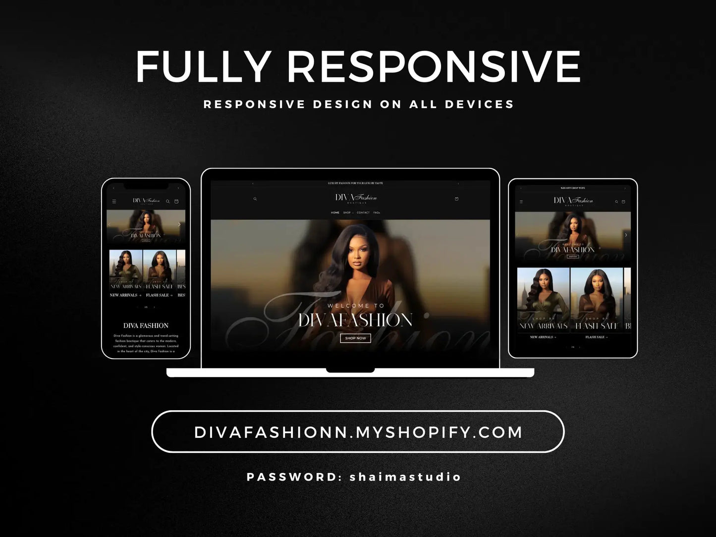 Minimal black fully responsive page
