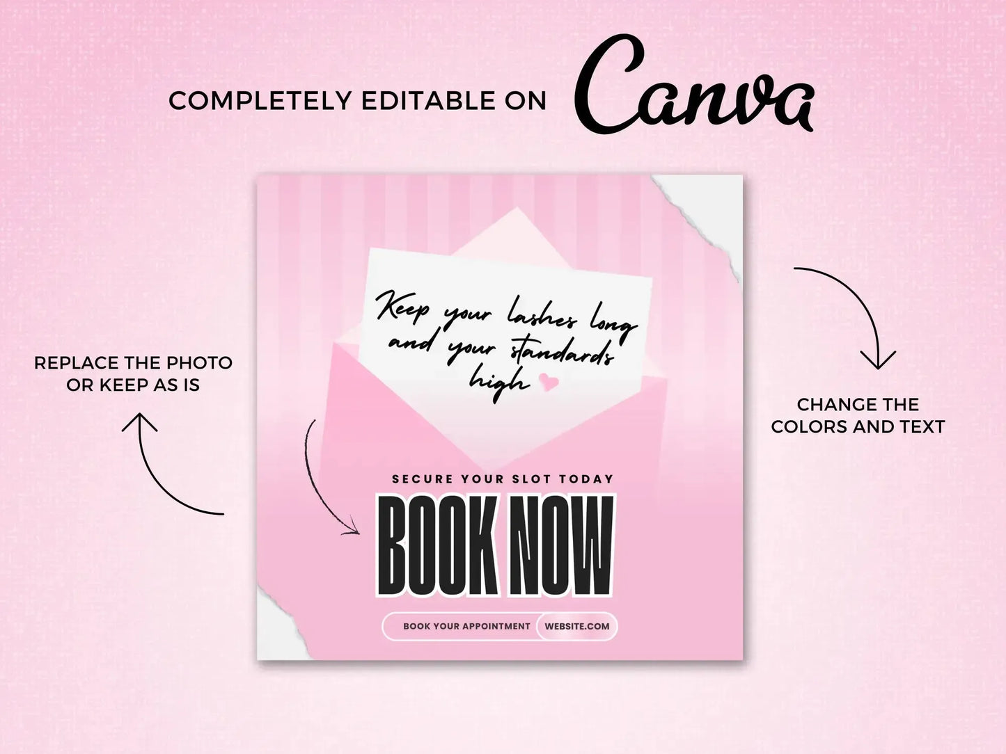 Pink Appointment Booking Flyer editable on canva