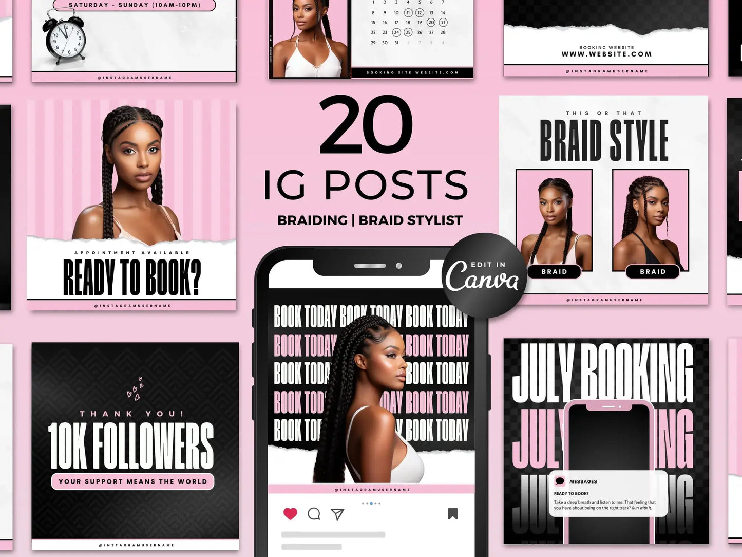 Pink Braiding Instagram Kit 